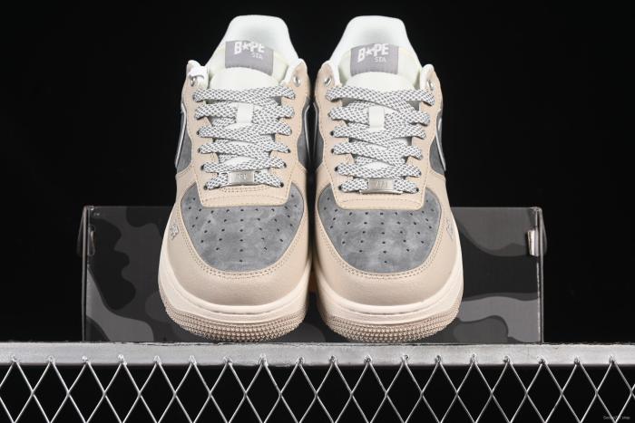 Nike Air Force 1 '07 Low Supreme Collaboration Sneakers with Red Snake Swoosh - SJ6698-023