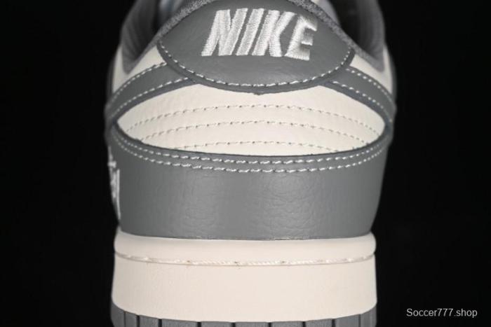 Nike SB Dunk Low Stussy Collaboration - Midnight Grey Anniversary Custom Low-Top Casual Skate Shoes - BB9898-007