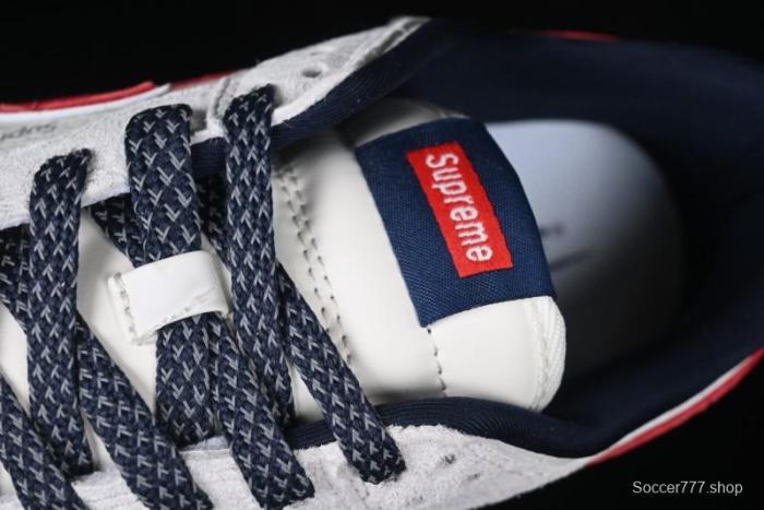 Nike SB Dunk Low Supreme Collaboration - Grey Pig Suede with Red Swoosh Anniversary Custom Edition Low-Top Casual Skate Shoes - CH8311-232