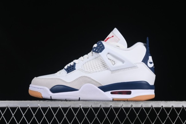 Nike SB x Air Jordan 4 Retro  Navy  White Blue Basketball Shoes - DR5415-100