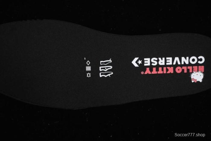 Converse One Star Low Top Casual Sneakers with Hello Kitty Collaboration - Pink Star and Embroidered Bow Design - 163904C