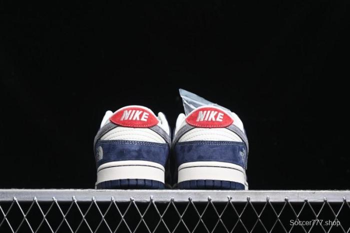 Nike SB Dunk Low The North Face Collaboration - Light Blue Grey Check Anniversary High-End Custom Low-Top Casual Skate Shoes - YX5066-251