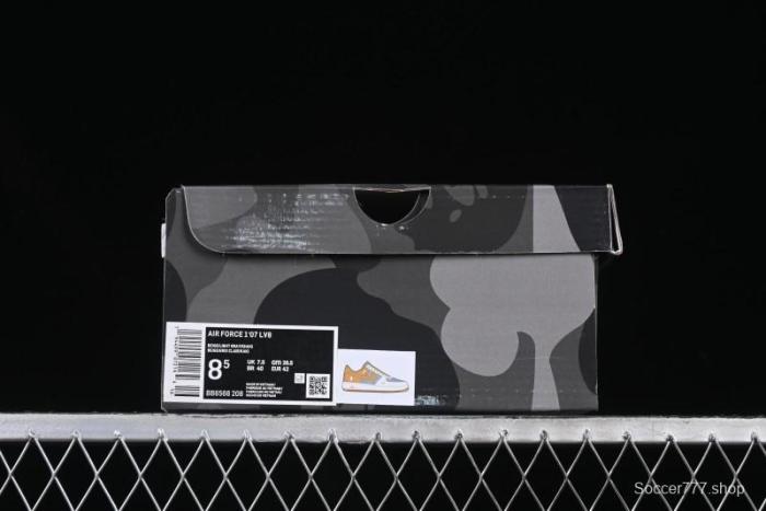 Nike Air Force 1 '07 Low Bape Collaboration Khaki Beige Grey Low-Top Casual Sneakers - BB6566-208