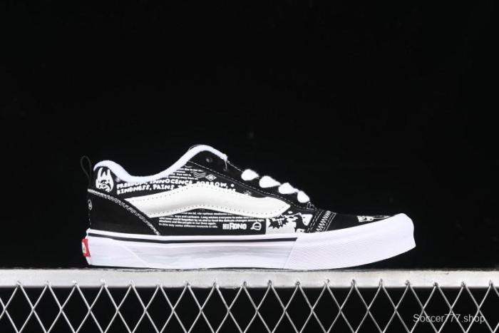 Vans HIRONO x Vans Knu Skool Bubble Mart Xiao Ye Graffiti Low-Top Casual Skate Shoes - VN0009QWFGI