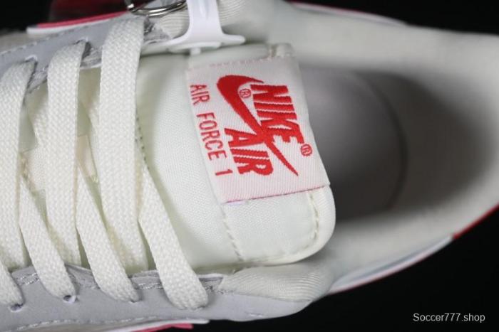 Nike Air Force 1 '07 Low Nezha Collaboration Grey Red Swoosh Casual Sneakers - DF0188-046