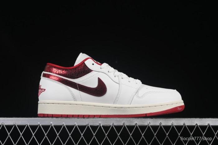 Nike Air Jordan 1 Low AJ1 White Red Low Top Casual Sneakers - HJ9338-106