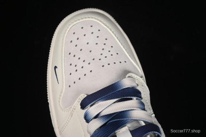 Nike Air Jordan 1 Low Supreme Collaboration - Deep Blue Two-Tone Sole Retro Basketball Shoes - SJ9950-020