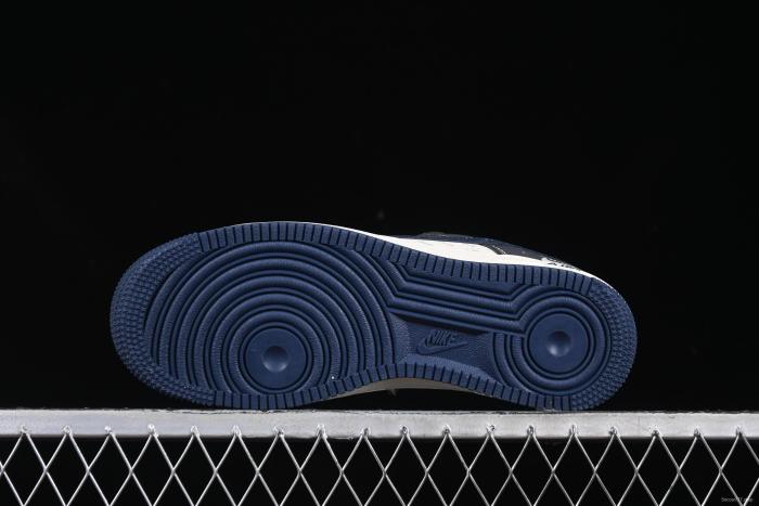 Nike Air Force 1 '07 Low Stussy Collaboration Navy Grey Casual Sneakers - XS1958-519