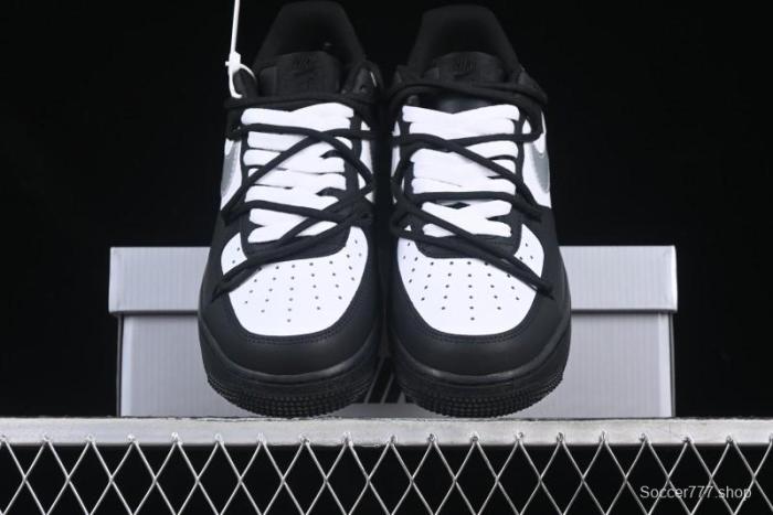 Nike Air Force 1'07 Low Silver Wing Panda Casual Sneakers with Strap - ZH0316-064