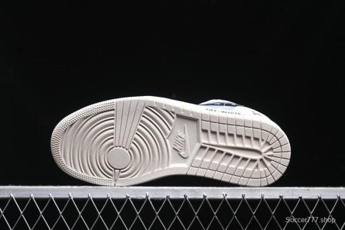 Nike Air Jordan 1 Low AJ1 OF Collaboration - Customized Retro Basketball Shoes with 3D Buttons - DM9188-001