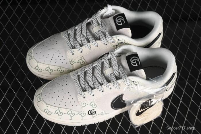 Nike SB Dunk Low Gucci Collaboration - Crystal Green Pattern Anniversary High-End Custom Low-Top Casual Sneakers - XY1688-104