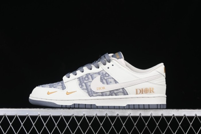 Nike SB Dunk Low Dior x Stone Island Triple Collaboration - Anniversary High-End Custom Low-Top Casual Sneakers - DM6868-043