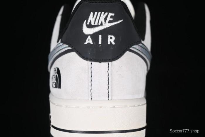 Nike Air Force 1'07 Low The North Face Collaboration - Grey Black Reflective Swoosh Casual Sneakers - DM6688-007