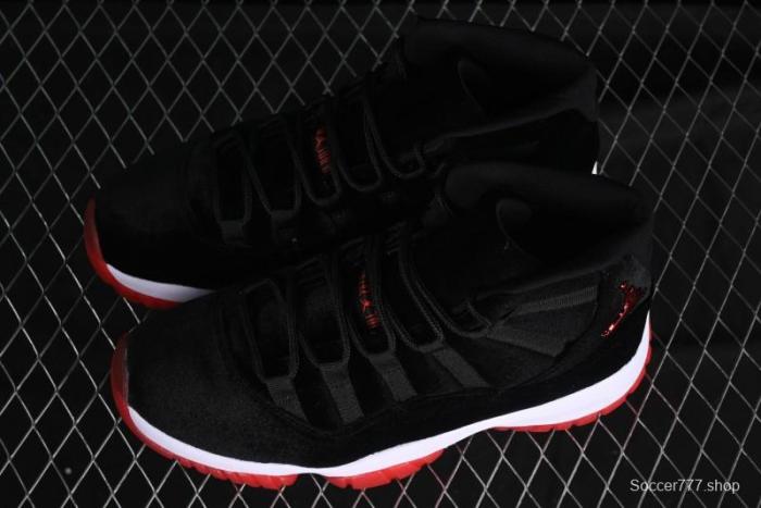 Nike Air Jordan 11 Retro  Bred Velvet  Basketball Shoes with Velvet Overlay - DB5457-061