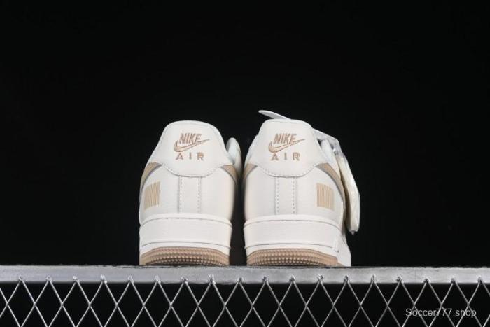 Nike Air Force 1 '07 Low QR Code Metallic Gold Star Sneakers Low-Top Casual Shoes - CU1836-965