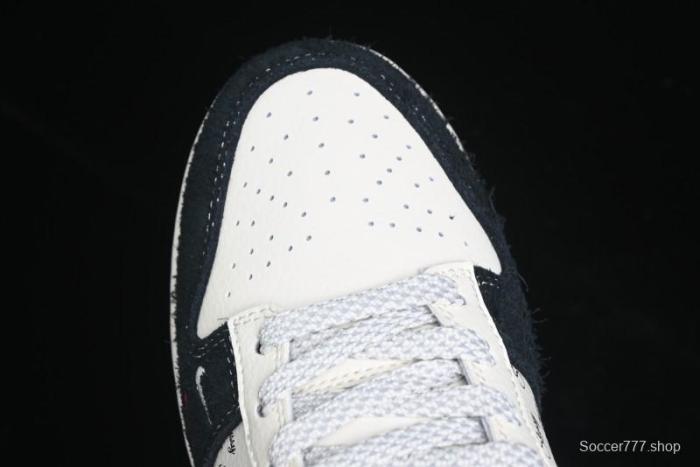 Nike SB Dunk Low Stussy Collaboration - Black White Mini Swoosh Anniversary Custom Low-Top Casual Skate Shoes - XY1688-017