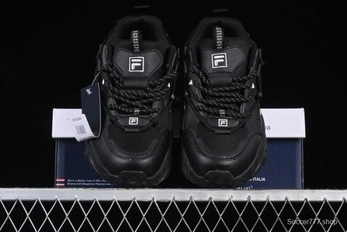 Fila Fusion Retro Mars Running Shoes with Lace-Up Design and Cushioned Sole - F12W422103FBK