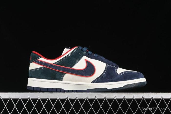 Nike SB Dunk Low Wukong Series - Beige with Navy Swoosh Anniversary Customized Low-Top Casual Skate Shoes - DJ2024-035