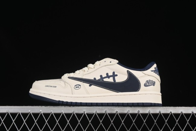 Nike Travis Scott x Fragment Design x Air Jordan 1 Low OG SP AJ1 Collaboration Sneakers - LD2025-009