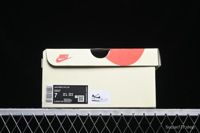 Nike Air Force 1 '07 Low Stussy Collaboration - AF1 Light Grey Red Tag Low-Top Casual Sneakers SJ6698-009