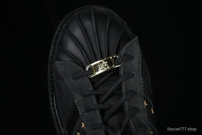 Adidas Superstar JR5114 Clot Collaboration Shell Toe Skate Shoes with Perforated Leather Upper - JR5114