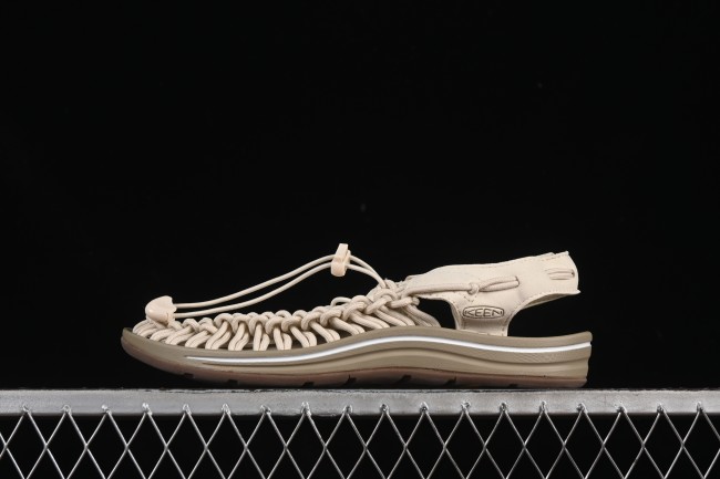 Keen Uneek Flat-M Woven Stretch Outdoor Water Sports Sandals - 1025169 WHITE CAP