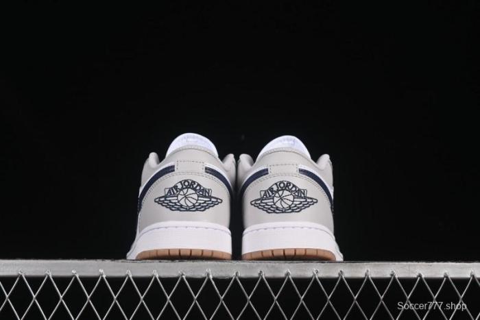 Nike Air Jordan 1 Low AJ1 Casual Sneakers with Blue Swoosh - 553558-146