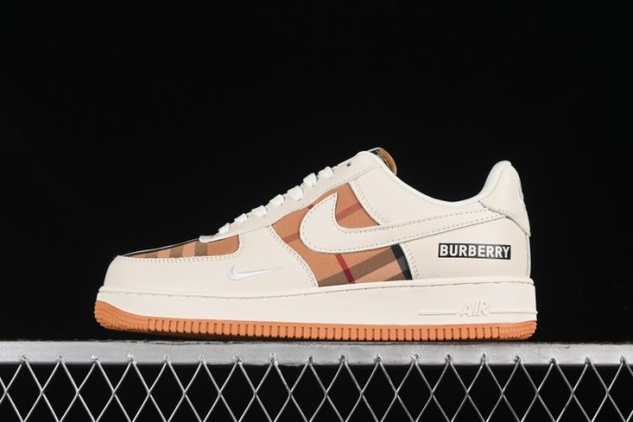 Nike Air Force 1 '07 Low Burberry Check Print Casual Sneakers - DF0180-006