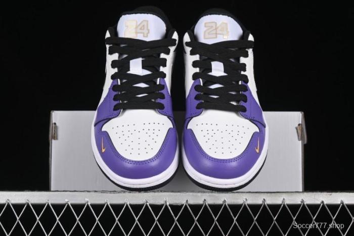 Nike Air Jordan 1 Low AJ1 Retro Basketball Shoes Lakers Purple Gold Kobe Tribute - DC2024-028