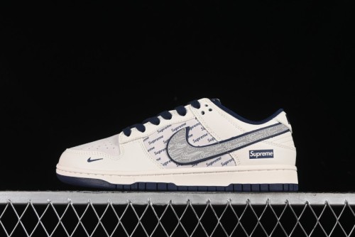 Nike SB Dunk Low Supreme Collaboration - Off-White Double Swoosh Anniversary Custom Low-Top Casual Sneakers - XX2025-288