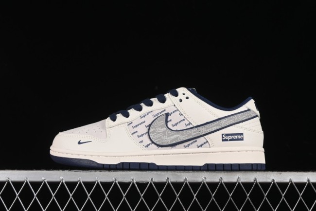 Nike SB Dunk Low Supreme Collaboration - Off-White Double Swoosh Anniversary Custom Low-Top Casual Sneakers - XX2025-288