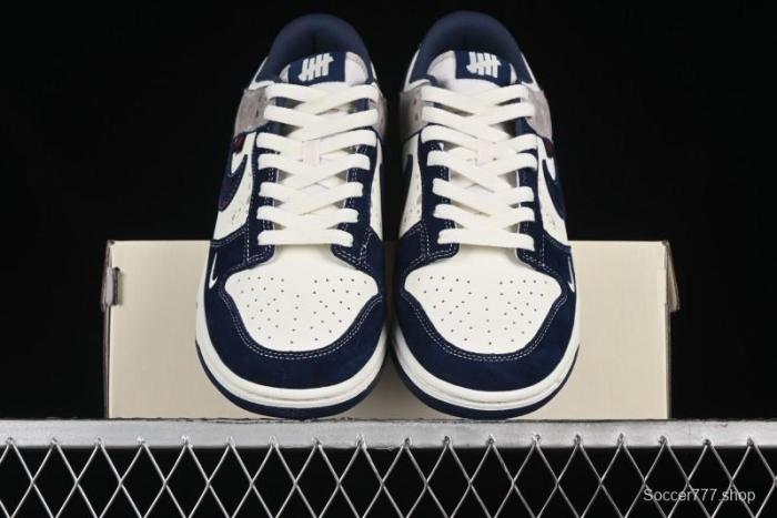 Nike SB Dunk Low UN Collaboration - Splatter Navy Swoosh Anniversary Custom Low-Top Casual Skate Shoes - DJ2024-041