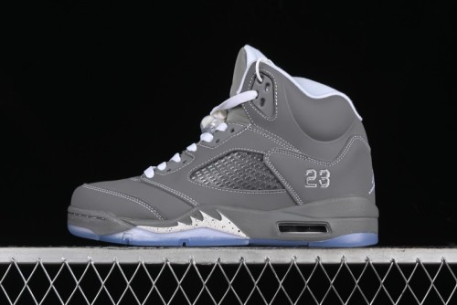 Nike Air Jordan 5 Retro Basketball Shoes with Grey Wolf Colorway - 136027-005