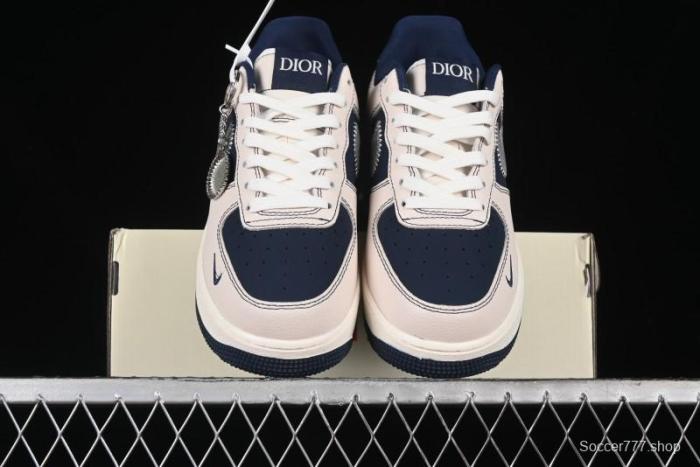 Nike Air Force 1 '07 Low Dior Collaboration - Light Blue Knit Swoosh Low-Top Casual Sneakers - KK1988-012