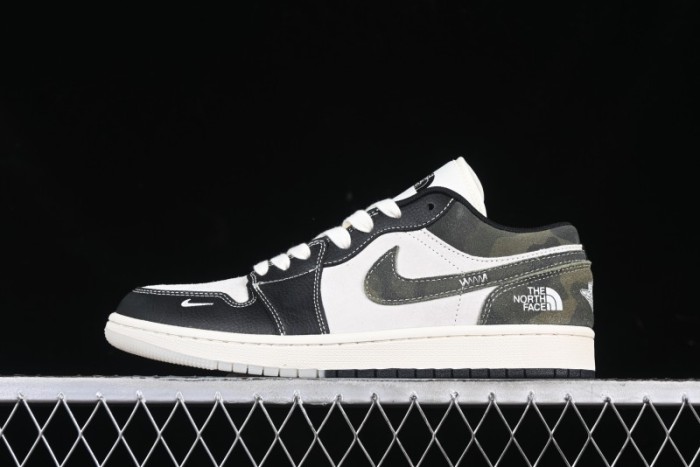 Nike Air Jordan 1 Low AJ1 The North Face Collaboration Dark Camouflage Custom High-End Retro Basketball Shoes - DM9188-013