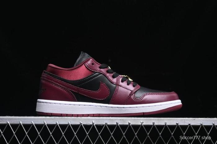 Nike Air Jordan 1 Low AJ1 Black Wine Red Metallic Wings DB6491-600