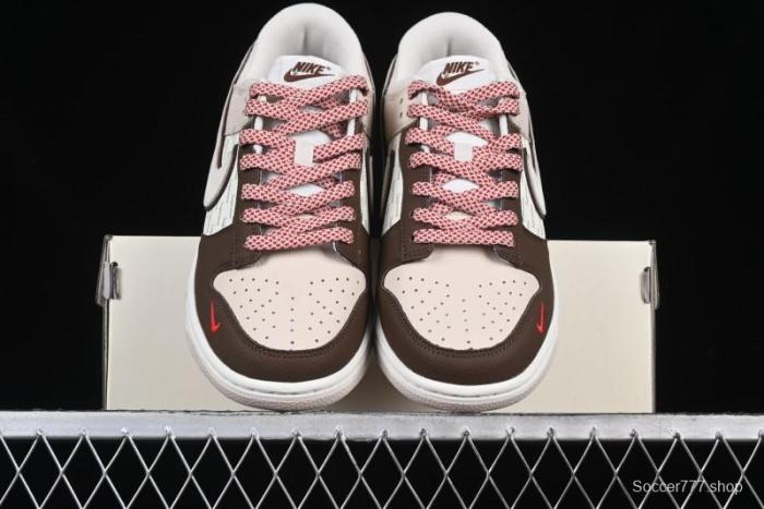 Nike SB Dunk Low Supreme Collaboration Bullet Screen White Check Anniversary High-End Custom Low-Top Casual Skate Shoes - DJ2024-091