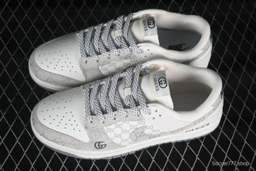 Nike SB Dunk Low Gucci Collaboration Beige Grey Denim Anniversary Custom Low-Top Casual Sneakers - CH8311-239