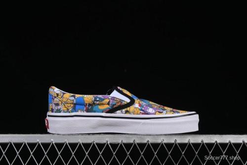 Vans Slip-on Pro Simpson Family All Over Print Low Top Skate Shoes - VN0A3WMD1TJ