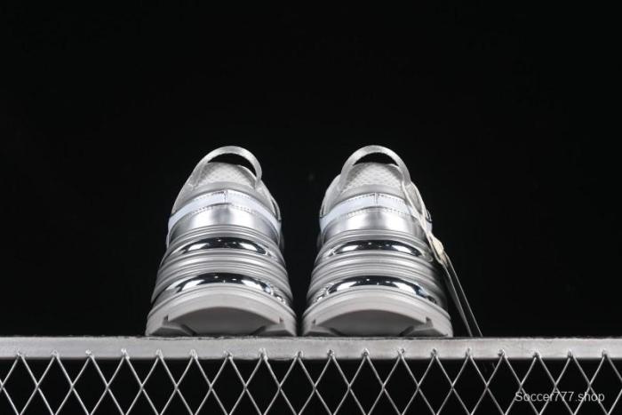 GG-CC Chunky Low Casual Fashion Sneakers with Thick Sole and Height Increasing Design - 2607 Silver