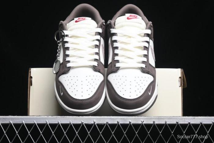 Nike SB Dunk Low Stussy Collaboration - Beige Brown Swoosh Anniversary High-End Custom Low-Top Casual Skate Shoes - SF1029-408