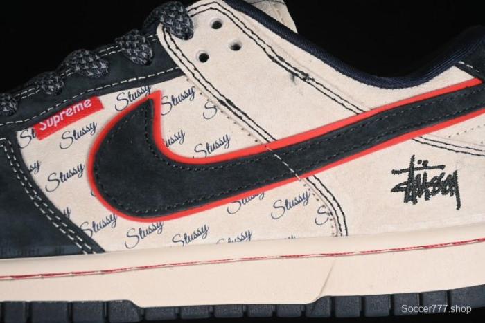 Nike SB Dunk Low Stussy Collaboration - Anniversary High-End Custom Low-Top Casual Skate Shoes - DQ1098-520