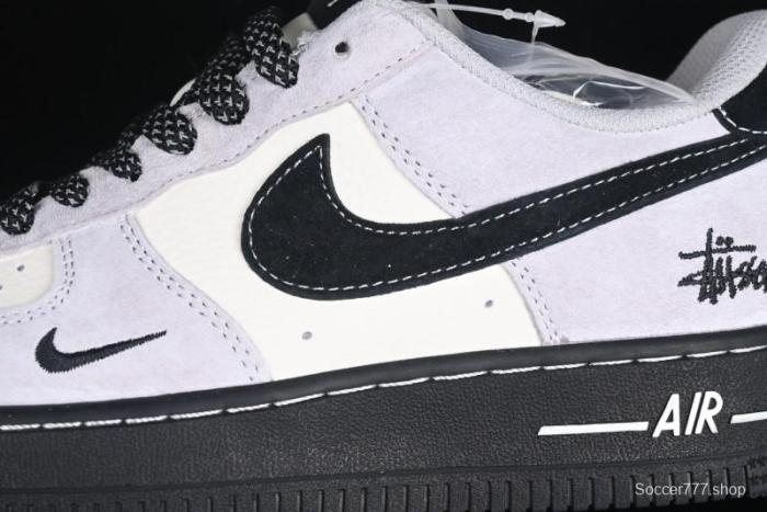 Nike Air Force 1 '07 Low Stussy Collaboration All Black Low-Top Casual Sneakers - XZ6188-195