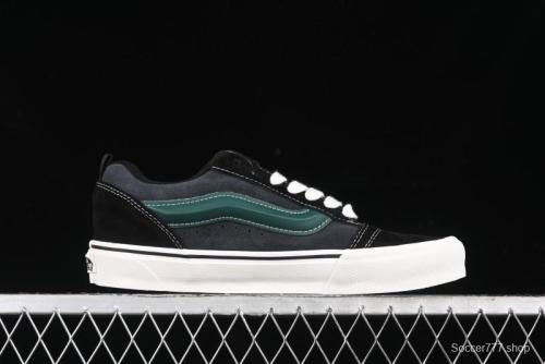 Vans Knu Skool Carbon Grey Black Green Low Top Retro Casual Vulcanized Sneakers - VN000D6CCI2