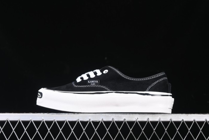 Kamiya Vulcanize Sneaker 23AW High-End Line Mihara Yasuhiro Dissolve Black White Suede Casual Low-Top Canvas Shoes - M.C3