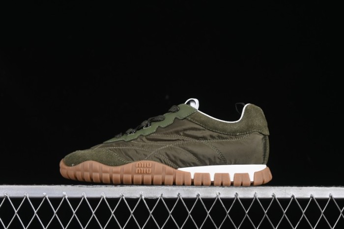 Miu Miu Suede Round Toe Lace-Up Low Top Women's Casual Shoes - 99D4