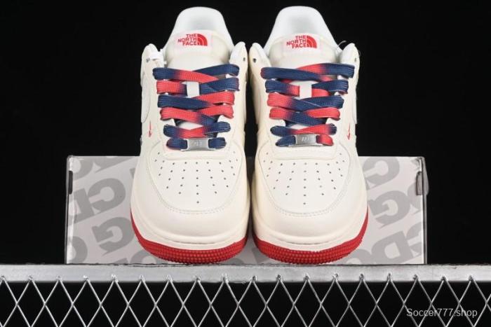 Nike Air Force 1 '07 Low The North Face Collaboration - White Red Blue Color Block Low-Top Casual Sneakers - XZ6188-010
