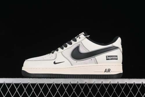 Nike Air Force 1 '07 Low Supreme Collaboration - Beige Grey Pigskin Low-Top Casual Sneakers - XZ6188-018