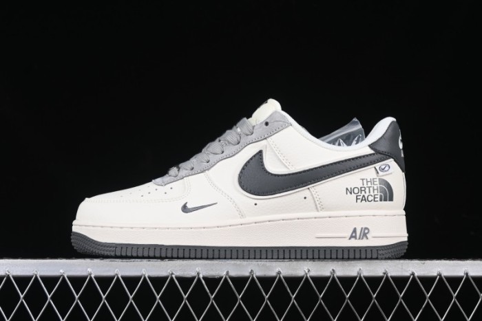 Nike Air Force 1 '07 Low The North Face Collaboration Beige Grey Check Grey Outsole Casual Sneakers - XZ6188-191