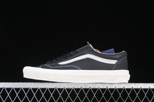Vans Premium Old Skool 36 Full-Grain Leather Retro Skate Shoes - VN000D57BLK